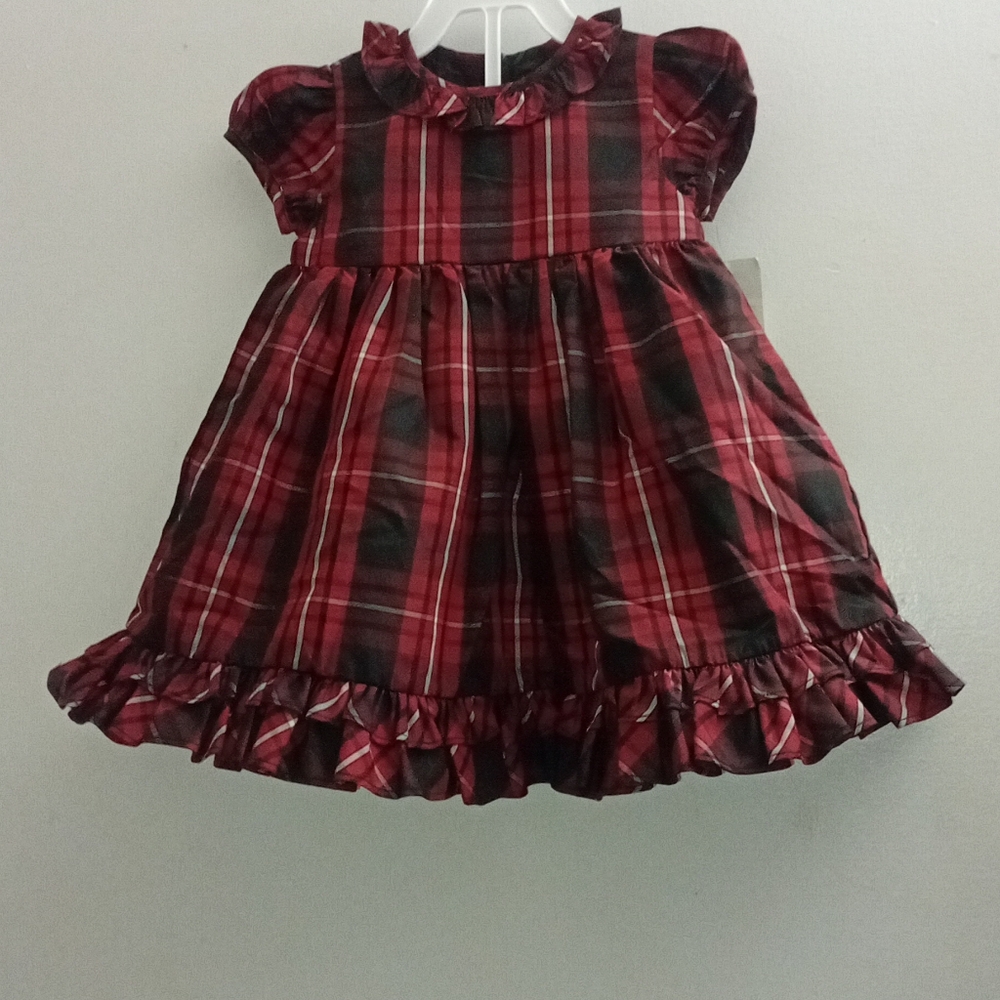 Ralph Lauren Red Plaid Kids Formal Dress